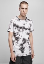 Urban Classics Heren Tshirt -2XL- Black Tie Dye Wit/Zwart