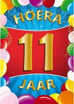 2x stuks 11 jaar mega poster / deurposter - 59 x 84 cm - leeftijd verjaardag feestartikelen/versiering