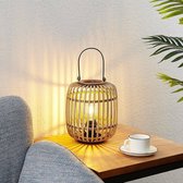 Lindby - tafellamp - 1licht - Hout, metaal - H: 27 cm - E27 - natuur