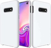 Schokbestendig effen kleur vloeibaar siliconen hoesje voor Galaxy S10e (wit)