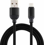 3A USB naar micro-USB gevlochten datakabel, kabellengte: 1m (zwart)