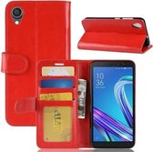 Crazy Horse Texture Horizontale Flip Leren Case voor Asus ZenFone Live (L1) ZA550KL, met Portemonnee & Houder & Kaartsleuven (Rood)
