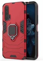 PC + TPU schokbestendige beschermhoes voor Huawei Honor 20 Pro, met magnetische ringhouder (rood)