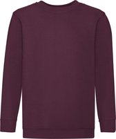 Fruit Of The Loom Childrens Unisex Set In Sleeve Sweatshirt (Bordeaux)