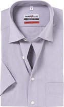 MARVELIS comfort fit overhemd - korte mouw - grijs - Strijkvrij - Boordmaat: 45