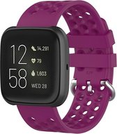 Shop4 - Fitbit Blaze Bandje - Siliconen Gaatjes Paars