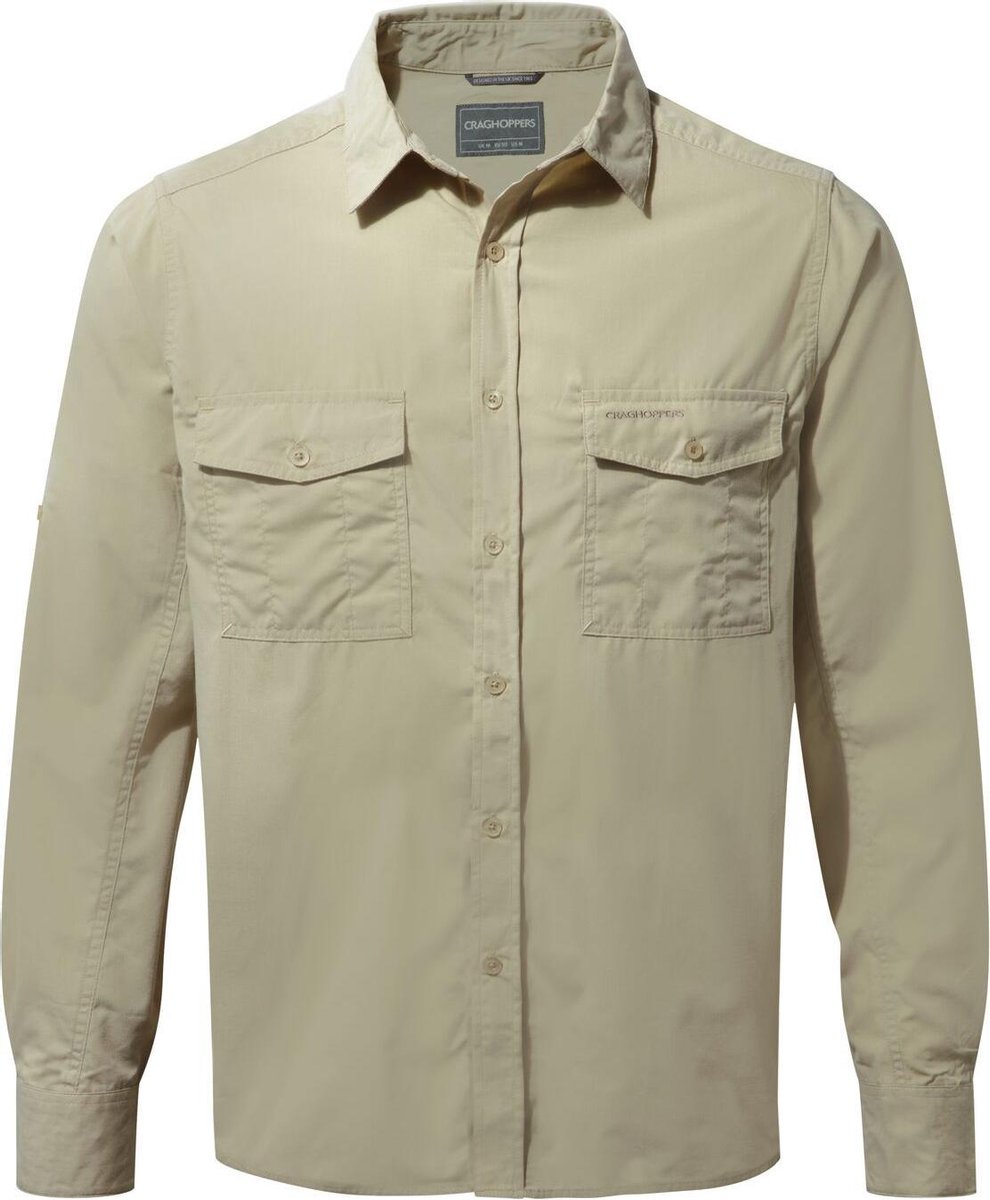 Craghoppers - UV Overhemd voor heren - Longsleeve - Kiwi - Beige - maat XXL