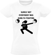 Surely not everybody was kung fu fighting Dames t-shirt | kung fu | vechtsport | kung fu panda | grappig | cadeau | Wit