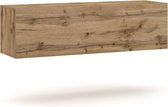 Hangend TV meubel Wotan Eiken – Zwevend TV meubel met Led Verlichting – 140x38x40 cm – TV Kast Clean Design – Perfecthomeshop