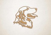 Wanddecoratie - Hond - Golden Retriever 1 - XS - 25x27cm - Eiken - muurdecoratie - Line Art