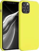 étui de téléphone kwmobile pour Apple iPhone 12 Pro Max - Étui avec revêtement en silicone - Étui pour smartphone en jaune citron