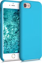 kwmobile telefoonhoesje geschikt voor Apple iPhone SE (2022) / iPhone SE (2020) / iPhone 8 / iPhone 7 - Hoesje met siliconen coating - Smartphone case in ijsblauw