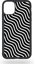 Zebra black and white waves Telefoonhoesje - Apple iPhone 11