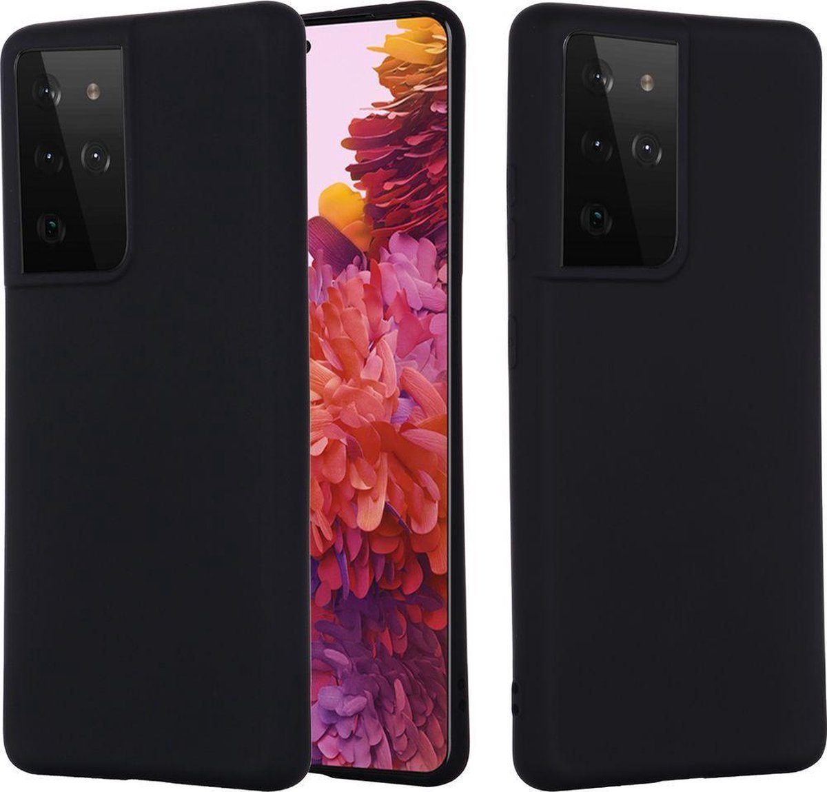 Mobigear Hoesje geschikt voor Samsung Galaxy S21 Ultra Siliconen Telefoonhoesje | Mobigear Rubber Touch Backcover | Galaxy S21 Ultra Case | Back Cover - Zwart