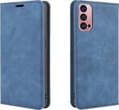 Oppo Reno 4 Pro 5G Hoesje - Mobigear - Retro Slim Serie - Kunstlederen Bookcase - Blauw - Hoesje Geschikt Voor Oppo Reno 4 Pro 5G