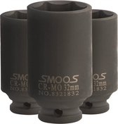 Smoos® Diepe krachtdop 8 mm 1/2 opname 3 stuks