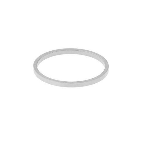 Ring basic vierkant smal - Maat 18 - Zilver - Stainless steel (verkleurt niet)