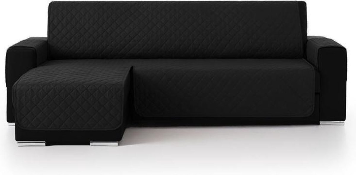 Belmarti® Bankbeschermer Duo Chaise Longue 200cm breed - Zwart – Gevoerde stof voor extra comfort en duurzaamheid – Ideaal voor gezinnen met huisdieren – Premium kwaliteit