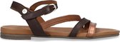 No Stress - Dames - Cognac leren sandalen met details - Maat 37