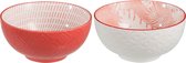 J-Line Kom Tropical Porselein Koraal Rood Large Assortiment Van 2