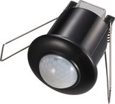 HOFTRONIC PIR Bewegingssensor en Schemerschakelaar inbouw - IP20 geschikt voor binnen aan het plafond - Detectiehoek 360° - Detectiehoek 6 meter - Max. 300 Watt - Zwart - Daglichtsensor voor LED verlichting - Sensoren instelbaar
