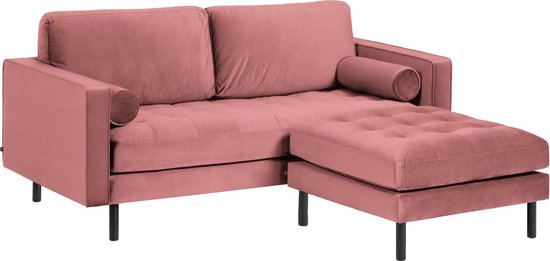 Onbeleefd Effectief Verspilling Kave Home - 2-zitsbank Debra roze velvet met voetenbank 182 cm | bol.com