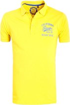 E-bound Polo Shirt Heren Met California Pacific Print Geel - L