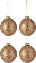 J-Line Doos Van 4 Kerstballen Sterretjes Glas Brons Large