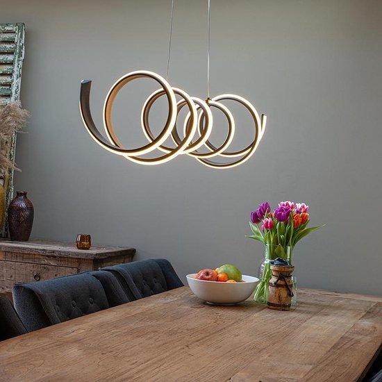 geur Draaien natuurpark QAZQA twisted - Moderne LED Hanglamp voor boven de eettafel | in eetkamer -  1 lichts -... | bol.com