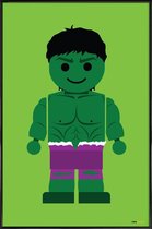 JUNIQE - Poster in kunststof lijst Hulk Toy -20x30 /Groen & Paars