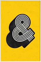 JUNIQE - Poster in kunststof lijst Ampersand geel -20x30 /Geel & Zwart