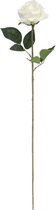 Gerimport Kunstbloem Roos 65 X 12 Cm Wit/groen