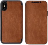 iPhone X / 10 Bookcase Hoesje - Leer - Siliconen - Book Case - Flip Cover - Apple iPhone X / 10 - Bruin