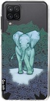 Casetastic Samsung Galaxy A12 (2021) Hoesje - Softcover Hoesje met Design - Emerald Elephant Print