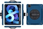 P.C.K. Hoesje/Backcover/Sockproof/Stootproof/Bouw Robuuste Armor Case donkerblauw geschikt voor Apple iPad 10.9 (2020) MET PEN EN GLASFOLIE