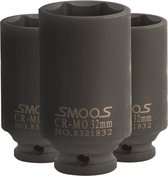 Smoos® Diepe krachtdop 18 mm 1/2 opname - 3 stuks