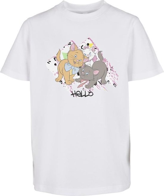 Disney Aristocats - Aristocats Hello Kinder T-shirt - Kids 158 - Wit