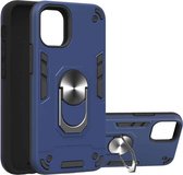 Voor iPhone 12 mini Armor Series PC + TPU beschermhoes met ringhouder (koningsblauw)