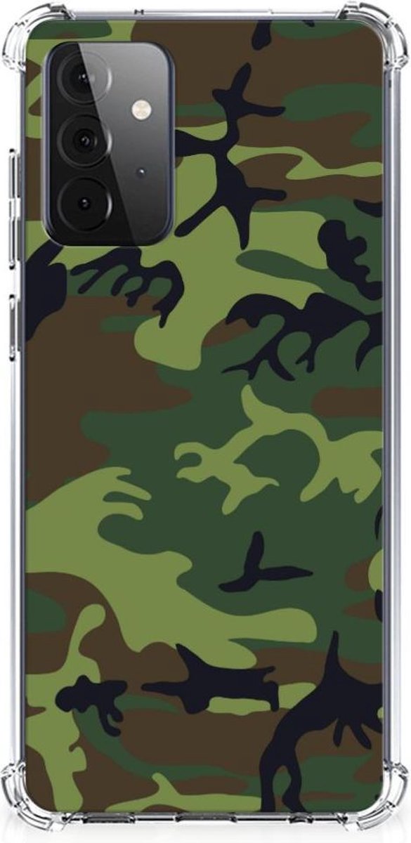 Samsung Galaxy A72 4G/5G Doorzichtige Silicone Hoesje Army Dark