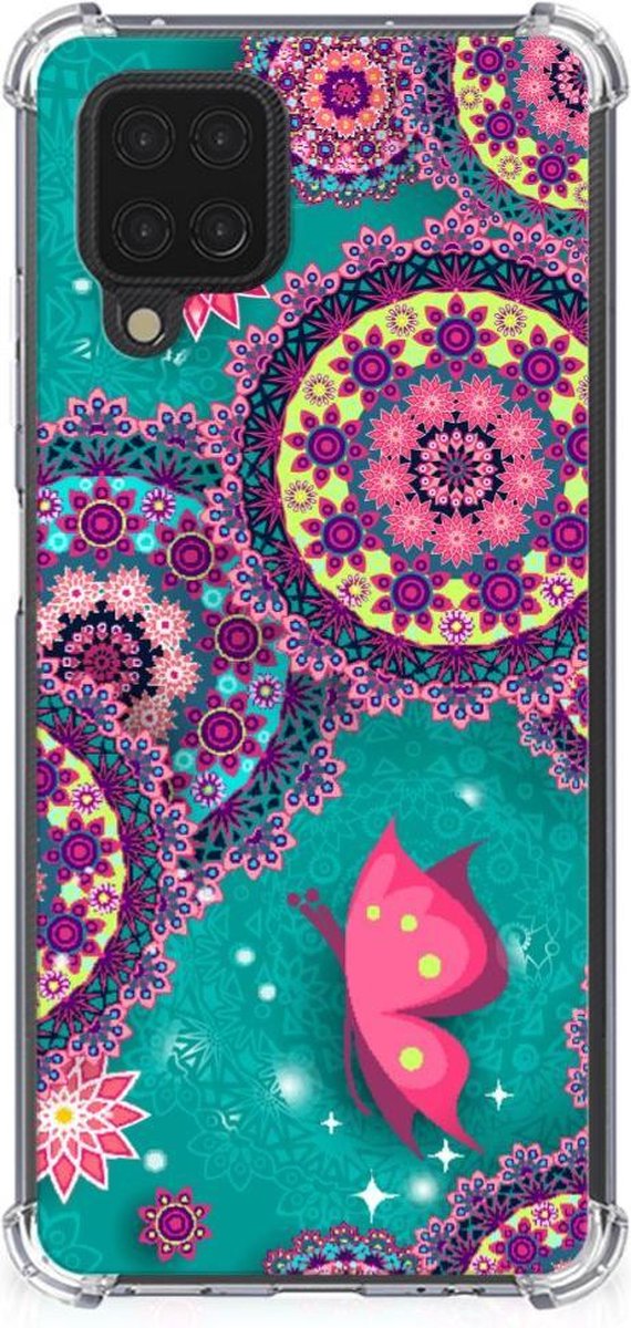 Samsung Galaxy A12 Back Cover Cirkels en Vlinders