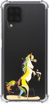 Leuk Case Geschikt voor Samsung Galaxy A12 Smartphone hoesje met doorzichtige rand Horse Color