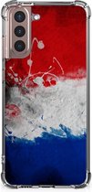 Telefoon Hoesje Samsung Galaxy S21 Plus Leuk Hoesje met transparante rand Nederlandse Vlag