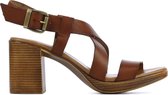 Red Rag Vrouwen Leren    Sandalen / Damesschoenen 79364 - Cognac - Maat 41