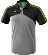 Erima Premium One 2.0 Polo Grijs Melange-Zwart-Lime Pop Maat 3XL