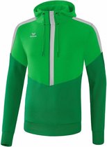 Erima Squad Sweatshirt Met Capuchon Fern Green-Smaragd-Zilver Grijs Maat S