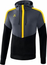 Erima Squad Sweatshirt Met Capuchon Slate Grijs-Zwart-Geel Maat XL