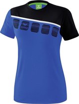 Erima Teamline 5-C T-Shirt Dames New Royal-Zwart-Wit Maat 36