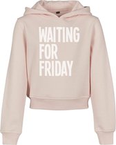 Urban Classics Kinder hoodie/trui -Kids 158- Waiting For Friday Cropped Roze