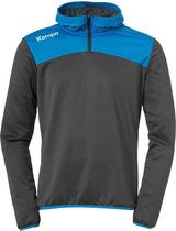 Kempa Emotion 2.0 Hoody met 1-4 Rits Kind Antraciet-Kempa Blauw Maat 152