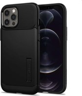 Geschikt voor Spigen Slim Armor Apple iPhone 12 Pro Max Case - Telefoonhoesje - Hoesje - Zwart